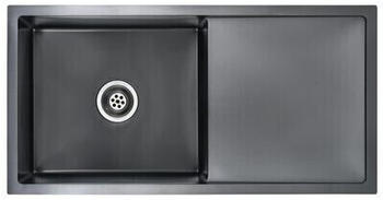 vidaXL Kitchen sink with strainer stainless steel 87 x 44 x 20 cm black (145086)