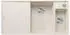 mit Exzenterbetätigung, softweiß, weiß: Blanco Axia III 6 S-F mit Exzenterbetätigung Becken rechts