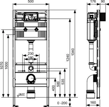 Tece TECEprofil WC-Modul mit Uni-Sp&uuml;lkasten f&uuml;r Geberit Publica (9300366)