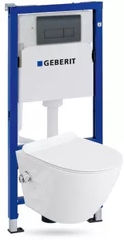 Lavita Duofix Basic Vorwandelement + Wand-WC Salto spülrandlos + Bedienplatte Delta 25
