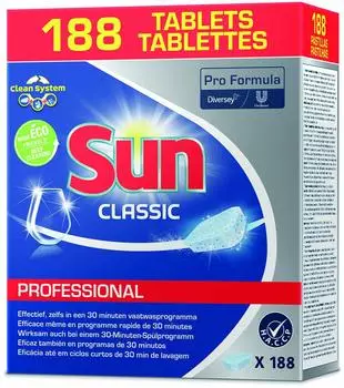 Sun Sp&uuml;lmaschinentabs Professional Classic, 101100935, Geschirr-Reiniger, 188 Tabs