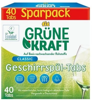 Fit Sp&uuml;lmaschinen-Tabs Gr&uuml;ne Kraft Classic (40 St)