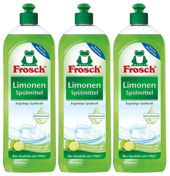 Frosch 3x Spülmittel 750 ml mit fettlösenden Limonen-Extrakten