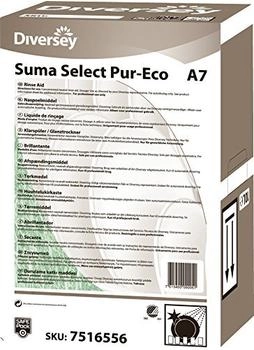 Diversey Suma Select Pur-Eco A7 10 L Safe Pack Konzentrierter, neutraler Klarspüler m. Umweltzertifizierung