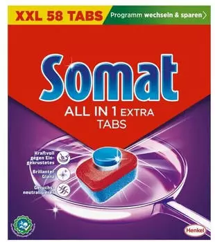Somat Sp&uuml;lmaschinentabs &raquo;All in 1 Extra&laquo; 58 St&uuml;ck blau