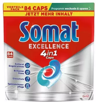 Somat Sp&uuml;lmaschinencaps &raquo;Excellence 4in1&laquo; 84 St&uuml;ck rot