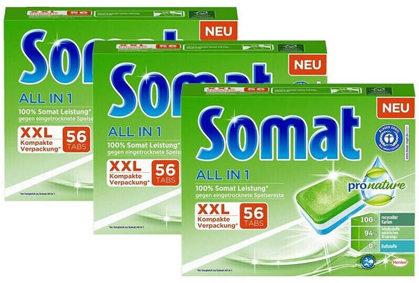 Somat All in 1 Pro Nature Spülmaschinen-Tabs (3 x 56 Stk.)