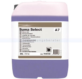 Diversey Suma Select A7 20 L Konzentrierter, neutraler Klarspüler