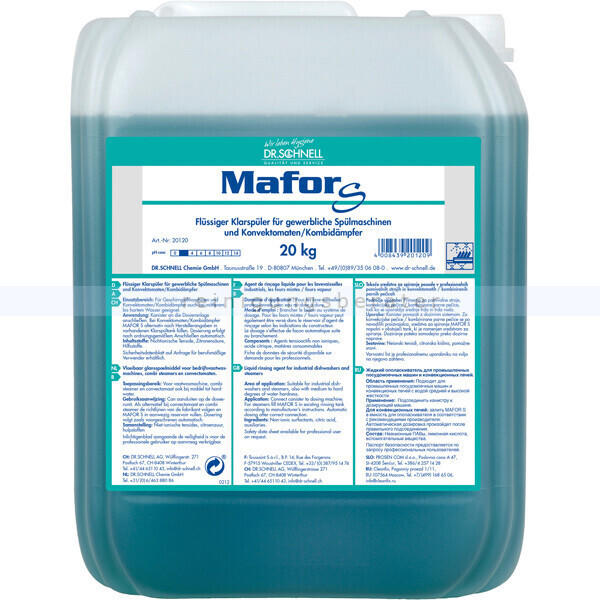 Dr. Schnell Mafor S 20 kg Klarspüler Universalklarspüler, auch für hartes Wasser geeignet
