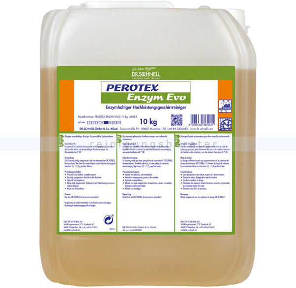 Dr. Schnell Perotex Enzym Evo 10 kg Spülmaschinenreiniger Enzymhaltiger Hochleistungsgeschirrreiniger weiches Wasser