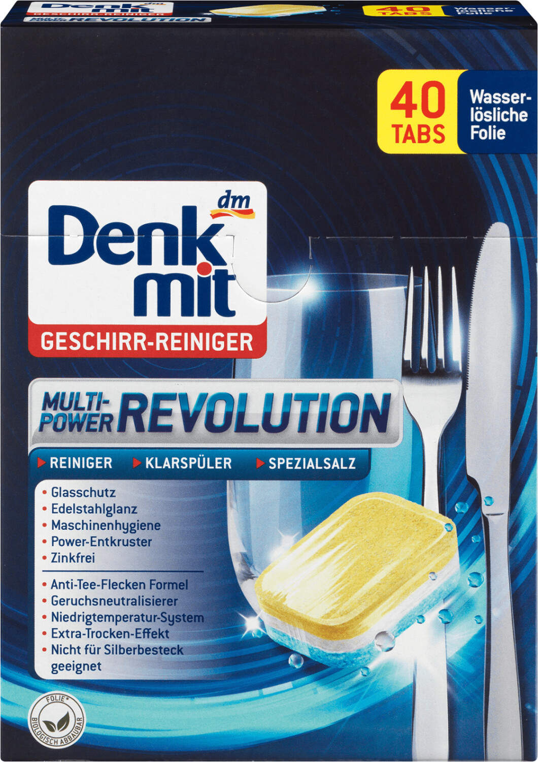 Denkmit Spülmaschinen-Tabs Multi-Power Revolution 40 Stück Test - gut  (83/100)