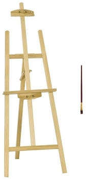 HomCom Staffelei 75° einstellbar, mit Halterung, Naturholz 51,5 x 71,5 x 134,5 cm, Naturholz