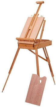 Costway Staffelei mit Ablage und Schublade Künstlerstaffelei Buchenholz tragbar 71 x 114 x 183 cm Natur