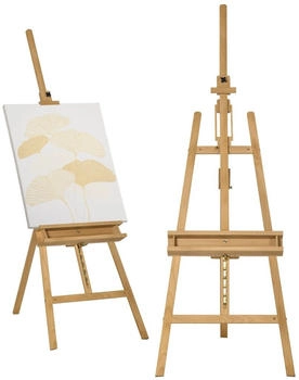 Vinsetto Staffelei Standstaffelei Klappbare Atelierstaffelei Höhenverstellbarer Leinwand Ständer mit Halterung für Leinwände, Kunstmalerei, Holz