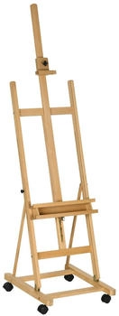 Vinsetto Staffelei Höhenverstellbarer Leinwand Ständer mit Halterung für Kunstmalerei, Naturholz 50,5 x 53 x 178-238 cm