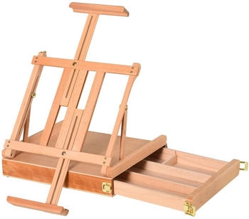 Vinsetto Staffelei aus Buchenholz mit Schublade Natur 42x36x12,5cm