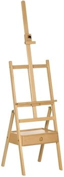 Vinsetto Staffelei Atelierstaffelei mit Halterung Naturholz 43,5 x 43 x 150-190 cm