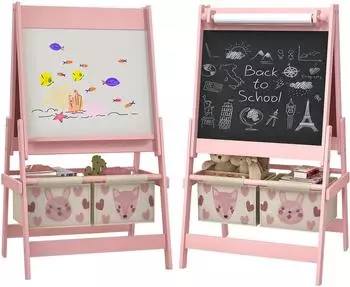 AIYAPLAY Kindertafel 3 in 1 Doppelseitige Spieltafel Whiteboard Kreidetafel