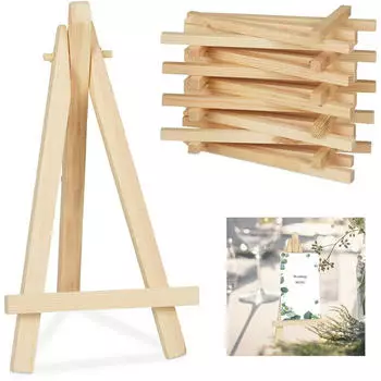 Relaxdays Staffelei klein aus Holz 10er Set Hellbraun