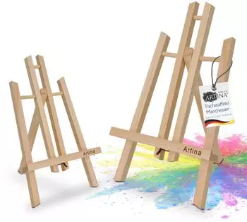 Artina Tischstaffelei Holzstaffelei Kiefernholz Staffelei Malen Holz Zeichnen Set Tisch