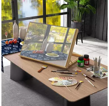 Vinsetto Tischstaffelei Klappbar 75,8 x 51 cm Verstellbar Sitzstaffelei aus Buchenholz