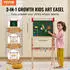 VEVOR Kinder-Kunststaffelei 3-in-1, Holz, Whiteboard, Kreidetafel & Papierrolle (AC7810A)