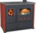 Prometey Kaminofen mit Backfach und Herdplatte Pracktik LUX Rot 9,5 kW