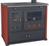 Prometey Kaminofen mit Backfach und Herdplatte Pracktik LUX Rot 9,5 kW