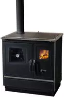 Haas + Sohn Festbrennstoffherd "HERD HSH 81 schwarz links, Stahlkochplatte"