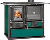 Festbrennstoffherd "Cook Premium Green Pepper" Gro&szlig;er Feuerraum