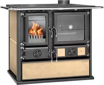 Heathus Festbrennstoffherd Cook Premium 8,9 kW beige / schwarz