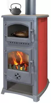 ECOfoxx Kaminofen mit Backfach Cucina 9,7kW bordeaux