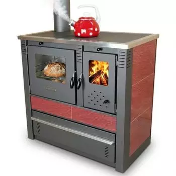 Pro Termo doo Holzherd PANONIA 8,5 kW bordeaux linke
