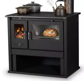 Victoria 05 Holzherd Victoria VIKI LUX rechts mit Edelstahlbackfach schwarz BA1