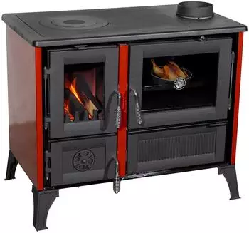 Hosseven Kaminofen mit Backfach und Herdplatte 4013 Rot