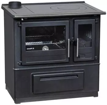 Plamen Festbrennstoffherd Slavonac schwarz links 8 kW