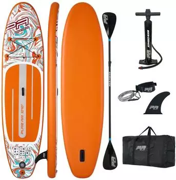 Aqua Marina Pure Air Coast 10'10 Aufblasbares SUP Board Set 330x82x15cm (FUSION + DUAL-TECH PADDLE SCHWARZ)