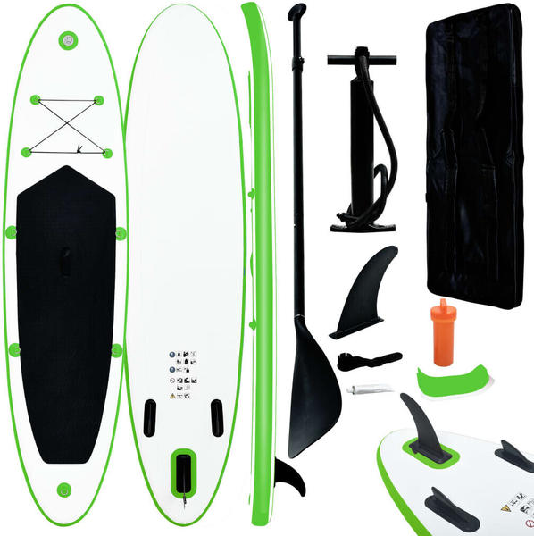 vidaXL Stand Up Paddle Surfboard green/white