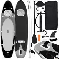 vidaXL SUP-Board-Set Aufblasbar Schwarz 300x76x10 cm