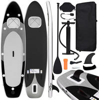 vidaXL SUP-Board-Set Aufblasbar Schwarz 360x81x10 cm
