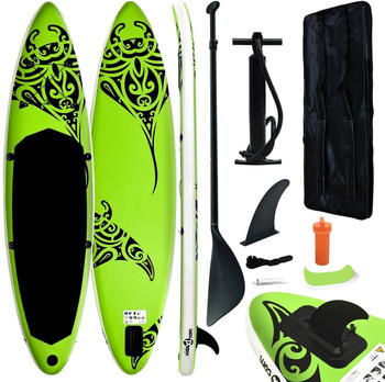 vidaXL Aufblasbares Stand-Up-Paddle-Board-Set 305x76x15 grün