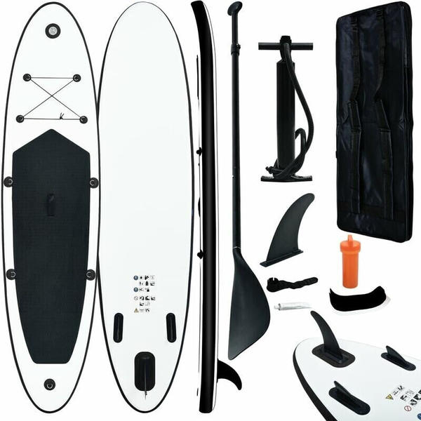 vidaXL Stand Up Paddle Board Set (2022) 11'8'' black/white