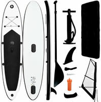 vidaXL Aufblasbares SUP-Board mit Segel Set Schwarz und Wei&szlig;