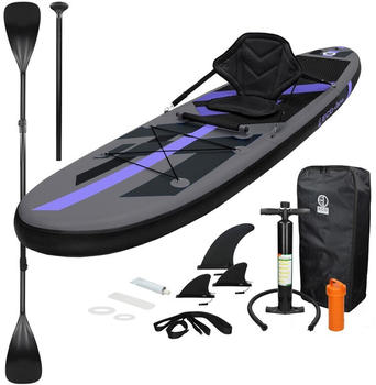 ECD Germany Inflatable Stand Up Paddle Board with Kayak Seat black 12'