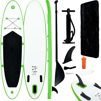 vidaXL Stand Up Paddle Surfboard grün/weiß