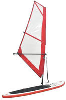 vidaXL Aufblasbares SUP-Board mit Segel Set Rot und Wei&szlig;