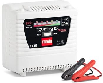 Telwin Touring 15 Akkuladegerät für 12V/24V Batterien mit LED-Anzeige (807592)