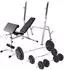 vidaXL Hantelbank mit Ablage, Langhantel- und Kurzhantel-Set 90kg (275372)