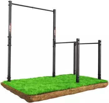 K-Sport Outdoor Klimmzugstange mit Dip-Station, 205cm, wetterfester Stahlrahmen