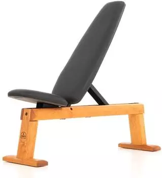 NOHrD WeightBench Hantelbank Kirsche, schwarzes Kunstleder